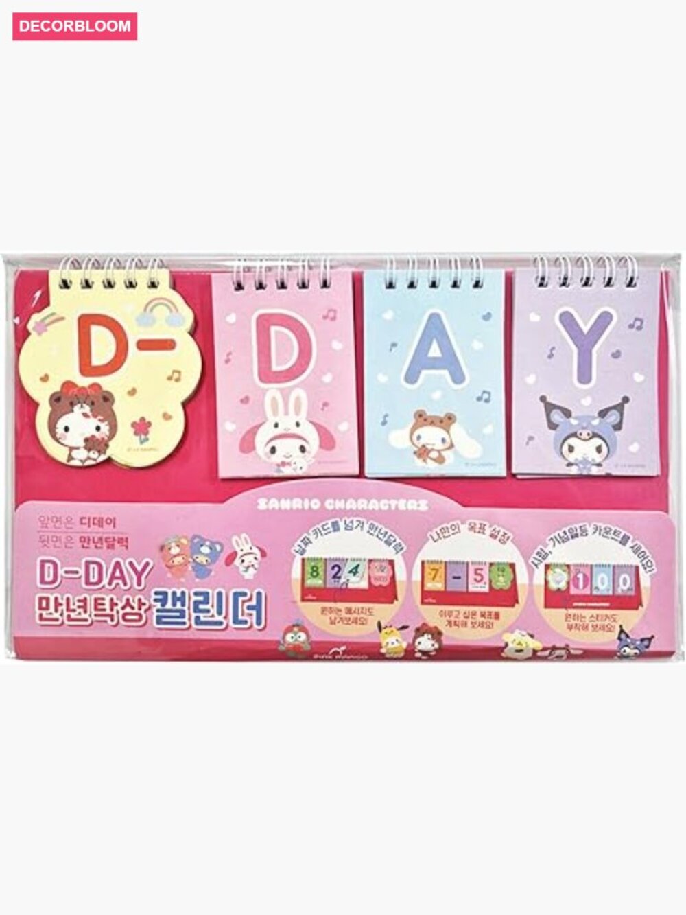 Cute Character Desk Calendar with Decorative Stickers for Countdown